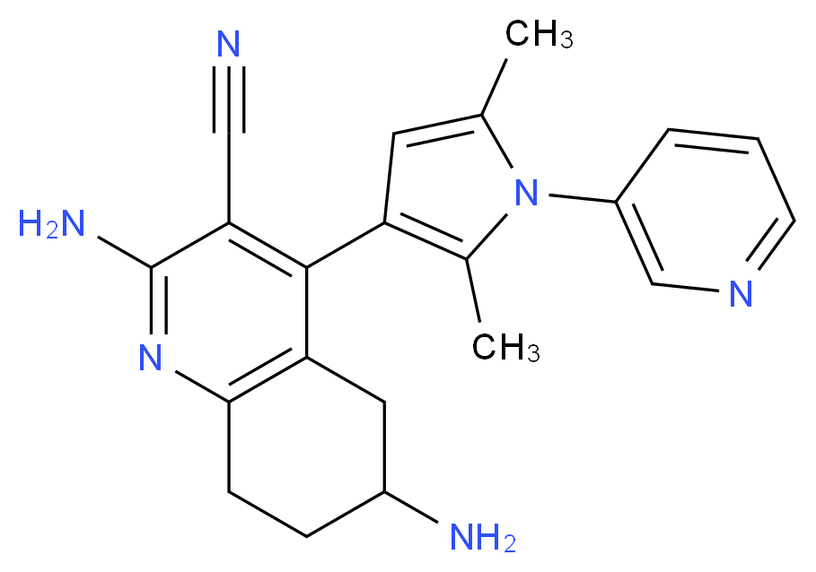 2,6-diamino-4-(2,5-dimethyl-1-pyridin-3-yl-1H-pyrrol-3-yl)-5,6,7,8-tetrahydroquinoline-3-carbonitrile_分子结构_CAS_)