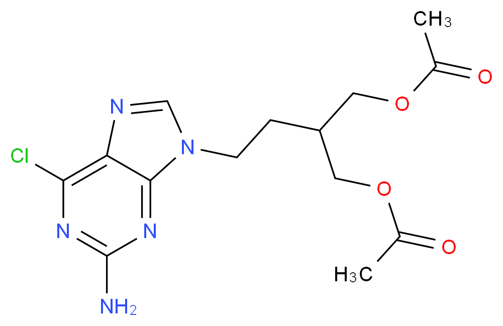 2-[(acetyloxy)methyl]-4-(2-amino-6-chloro-9H-purin-9-yl)butyl acetate_分子结构_CAS_97845-60-8
