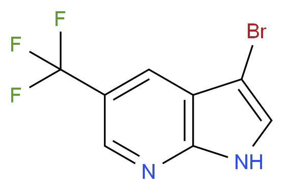 3-Bromo-5-(trifluoromethyl)-1H-pyrrolo[2,3-b]pyridine_分子结构_CAS_1048914-10-8)