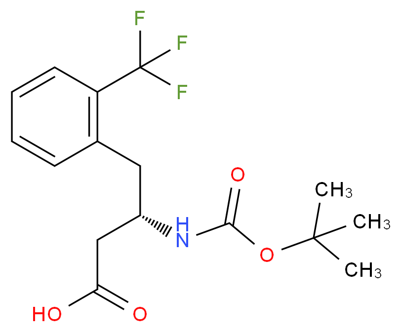 (3S)-3-{[(tert-butoxy)carbonyl]amino}-4-[2-(trifluoromethyl)phenyl]butanoic acid_分子结构_CAS_270065-74-2