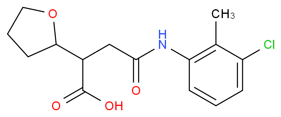 N-(3-Chloro-2-methyl-phenyl)-2-(tetrahydro-furan-2-yl)-succinamic acid_分子结构_CAS_)