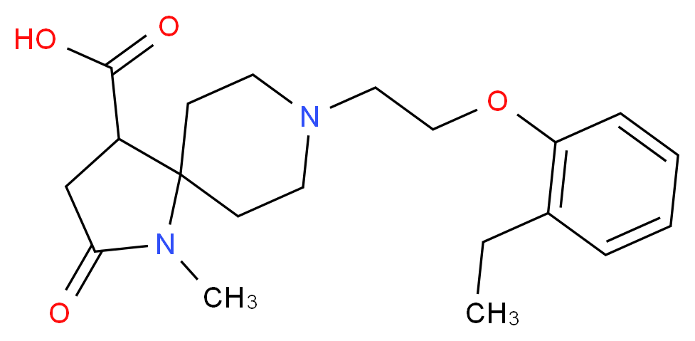 8-[2-(2-ethylphenoxy)ethyl]-1-methyl-2-oxo-1,8-diazaspiro[4.5]decane-4-carboxylic acid_分子结构_CAS_)