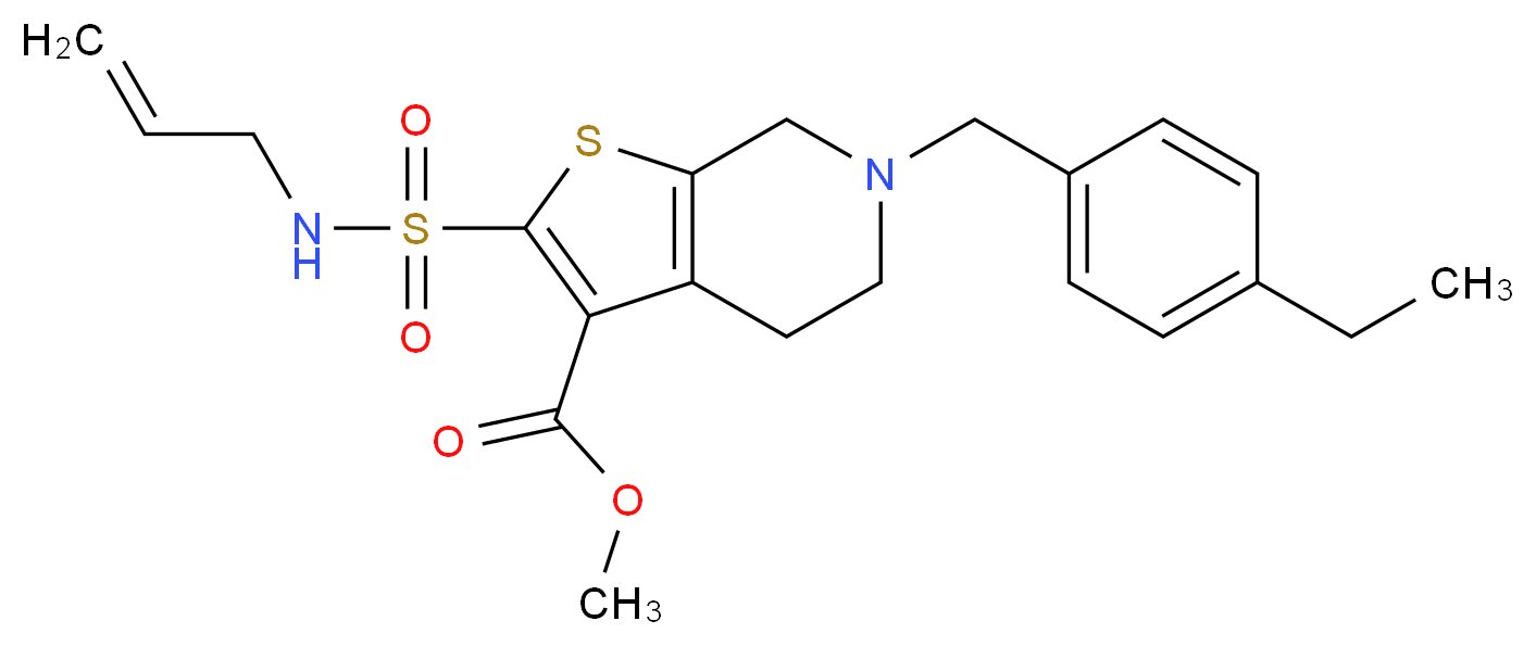 methyl 2-[(allylamino)sulfonyl]-6-(4-ethylbenzyl)-4,5,6,7-tetrahydrothieno[2,3-c]pyridine-3-carboxylate_分子结构_CAS_)