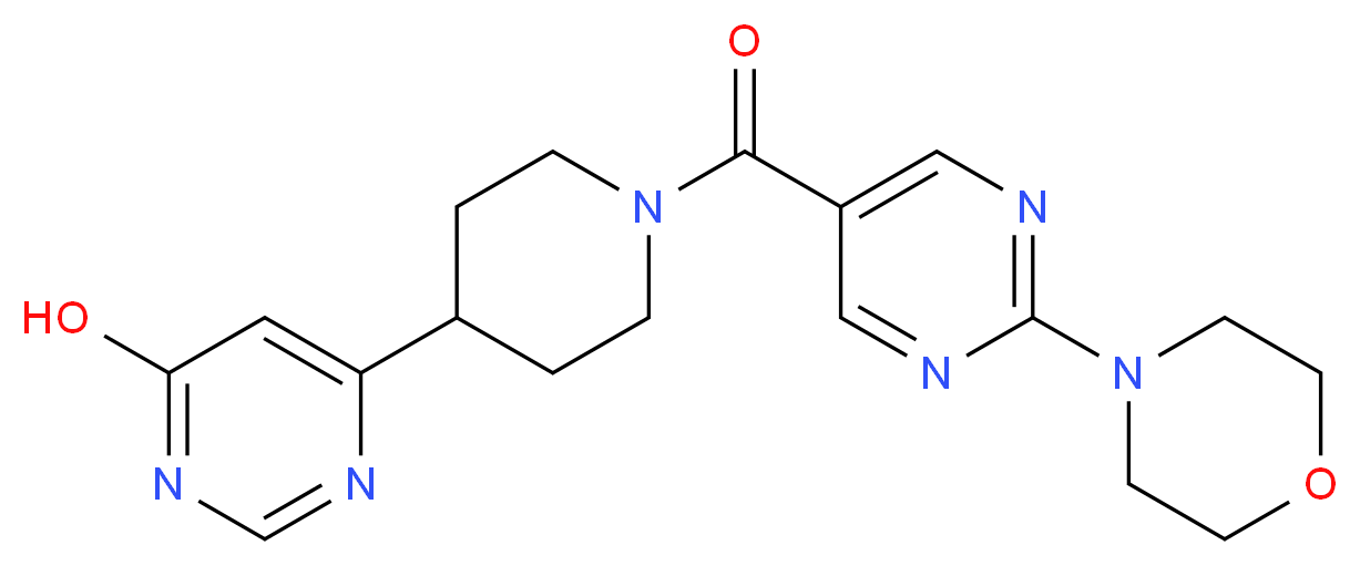 6-{1-[(2-morpholin-4-ylpyrimidin-5-yl)carbonyl]piperidin-4-yl}pyrimidin-4-ol_分子结构_CAS_)