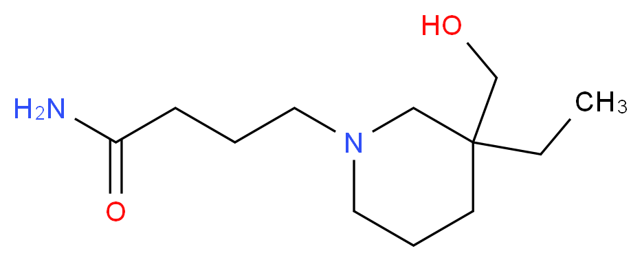 4-[3-ethyl-3-(hydroxymethyl)-1-piperidinyl]butanamide_分子结构_CAS_)