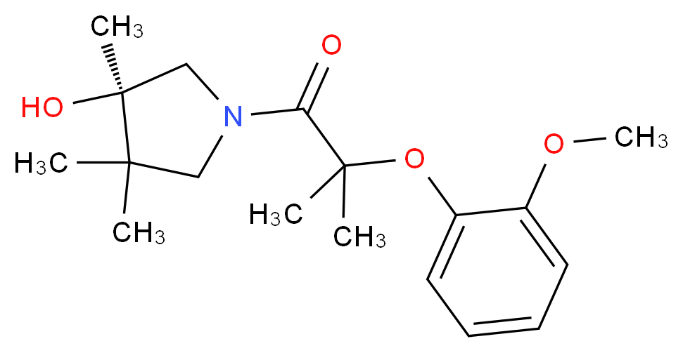 (3R)-1-[2-(2-methoxyphenoxy)-2-methylpropanoyl]-3,4,4-trimethyl-3-pyrrolidinol_分子结构_CAS_)