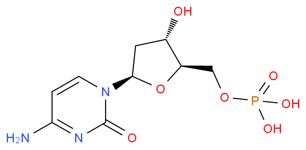 {[(2R,3S,5R)-5-(4-amino-2-oxo-1,2-dihydropyrimidin-1-yl)-3-hydroxyoxolan-2-yl]methoxy}phosphonic acid_分子结构_CAS_1032-65-1