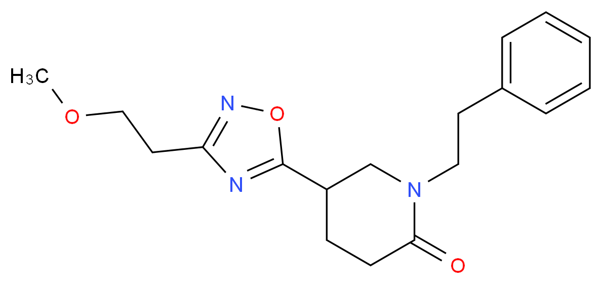 5-[3-(2-methoxyethyl)-1,2,4-oxadiazol-5-yl]-1-(2-phenylethyl)-2-piperidinone_分子结构_CAS_)