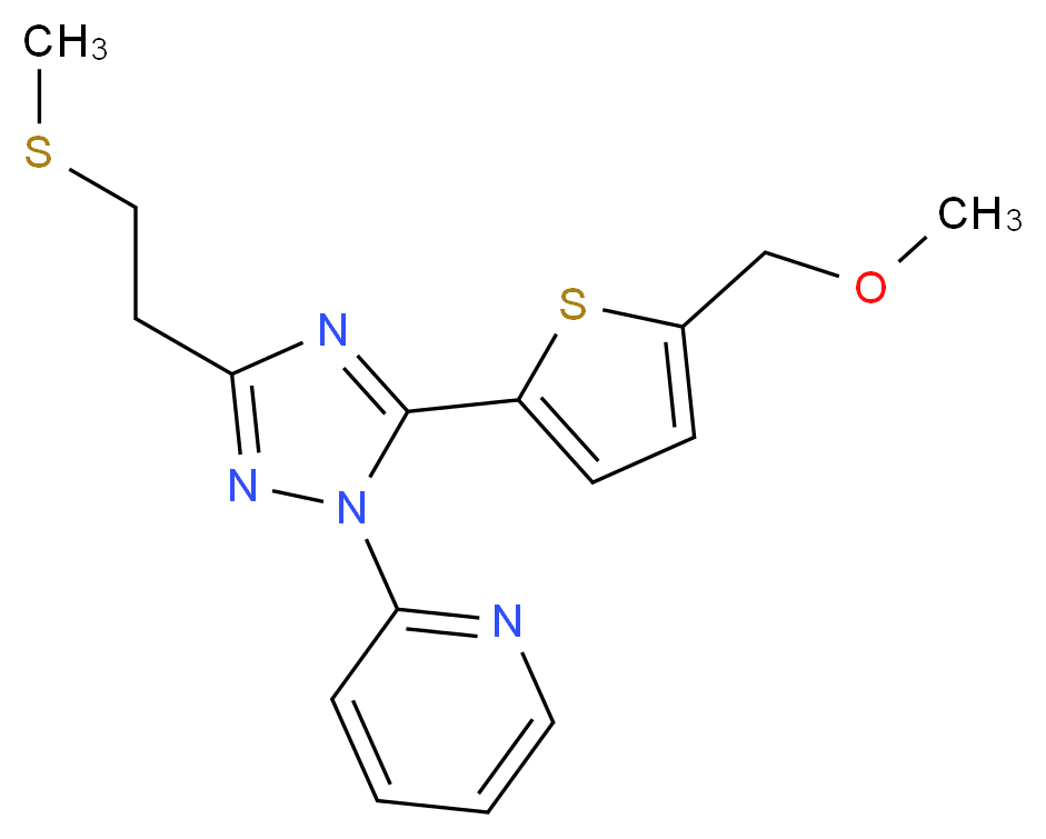 2-{5-[5-(methoxymethyl)-2-thienyl]-3-[2-(methylthio)ethyl]-1H-1,2,4-triazol-1-yl}pyridine_分子结构_CAS_)