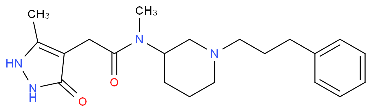 N-methyl-2-(5-methyl-3-oxo-2,3-dihydro-1H-pyrazol-4-yl)-N-[1-(3-phenylpropyl)-3-piperidinyl]acetamide_分子结构_CAS_)