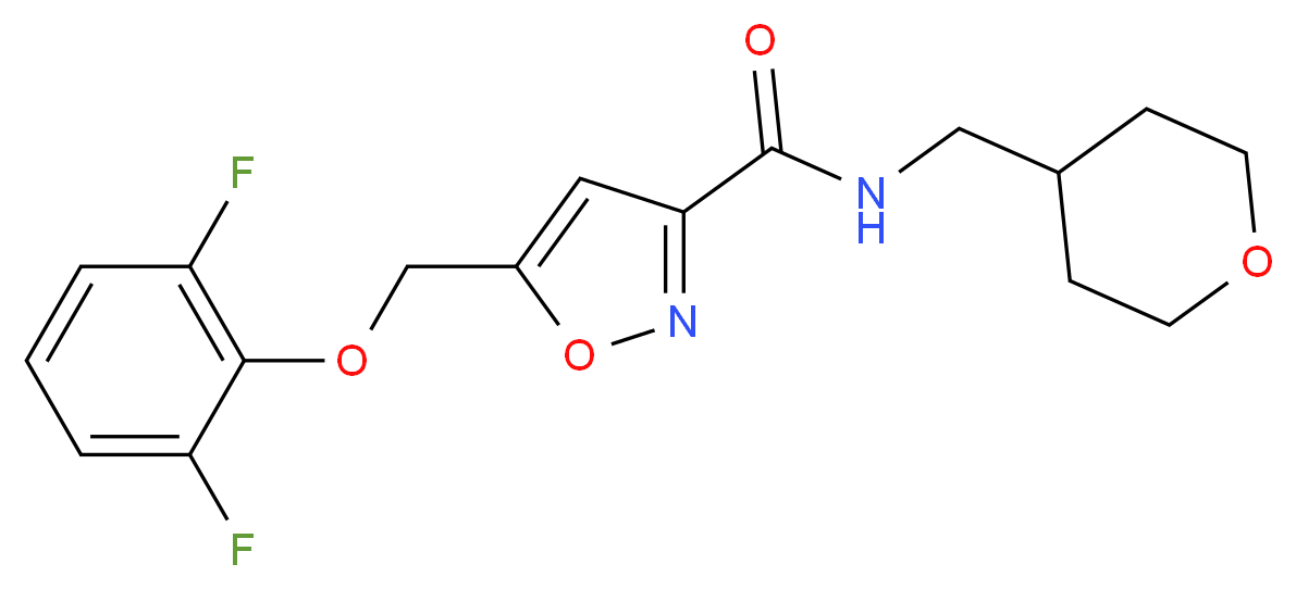 5-[(2,6-difluorophenoxy)methyl]-N-(tetrahydro-2H-pyran-4-ylmethyl)isoxazole-3-carboxamide_分子结构_CAS_)