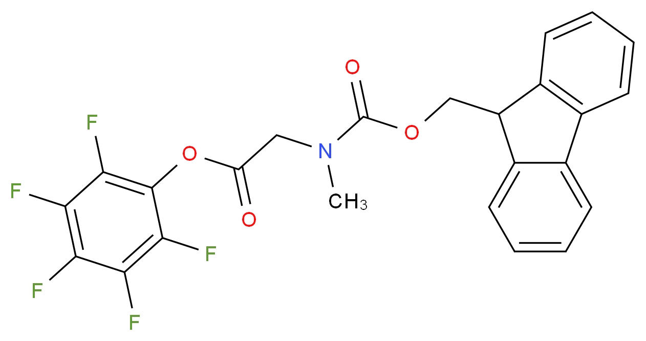 pentafluorophenyl 2-{[(9H-fluoren-9-ylmethoxy)carbonyl](methyl)amino}acetate_分子结构_CAS_159631-29-5