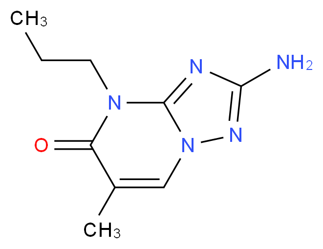 2-amino-6-methyl-4-propyl-4H,5H-[1,2,4]triazolo[1,5-a]pyrimidin-5-one_分子结构_CAS_27277-00-5