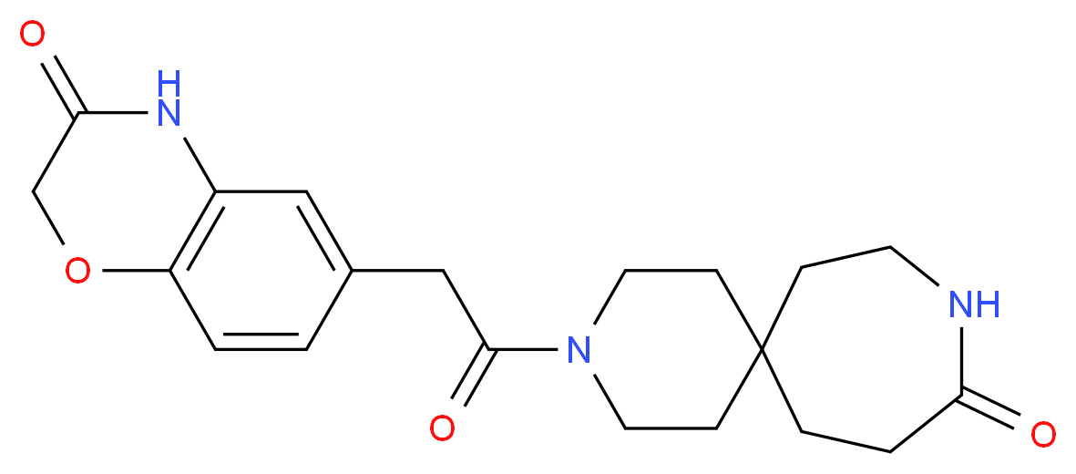 3-[(3-oxo-3,4-dihydro-2H-1,4-benzoxazin-6-yl)acetyl]-3,9-diazaspiro[5.6]dodecan-10-one_分子结构_CAS_)
