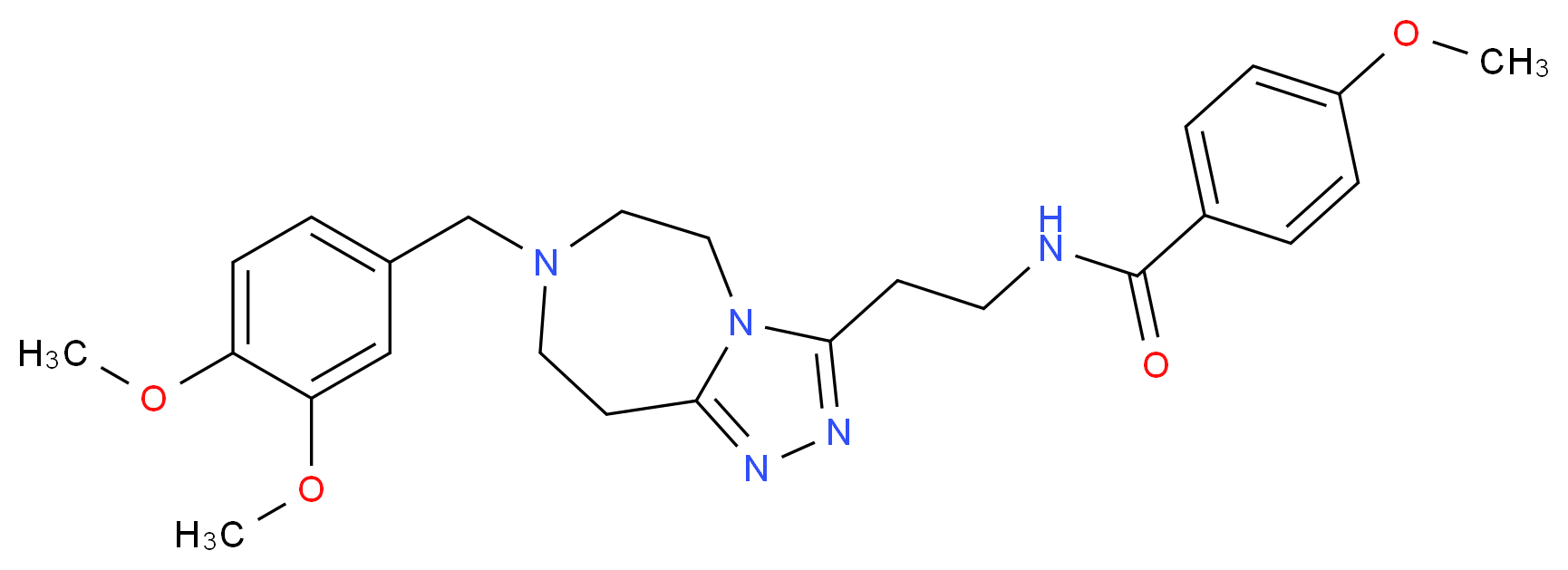 N-{2-[7-(3,4-dimethoxybenzyl)-6,7,8,9-tetrahydro-5H-[1,2,4]triazolo[4,3-d][1,4]diazepin-3-yl]ethyl}-4-methoxybenzamide_分子结构_CAS_)