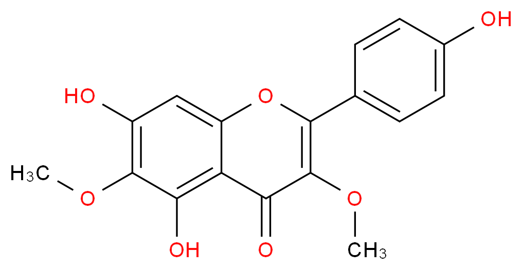 5,7-dihydroxy-2-(4-hydroxyphenyl)-3,6-dimethoxy-4H-chromen-4-one_分子结构_CAS_22697-65-0