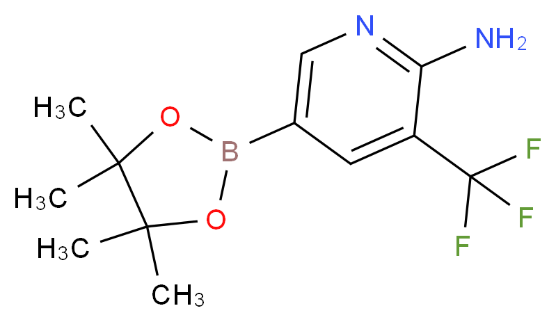 5-(4,4,5,5-Tetramethyl-1,3,2-dioxaborolan-2-yl)-3-(trifluoromethyl)pyridin-2-amine_分子结构_CAS_947249-01-6)