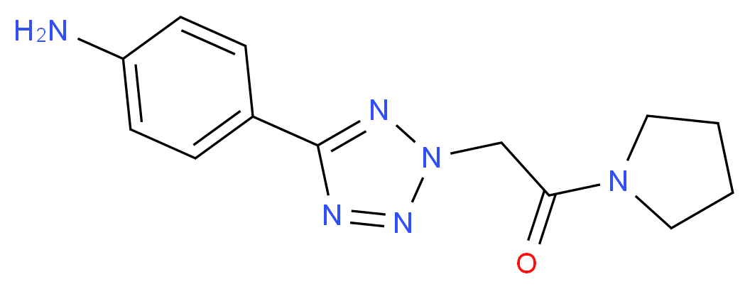 2-[5-(4-aminophenyl)-2H-1,2,3,4-tetrazol-2-yl]-1-(pyrrolidin-1-yl)ethan-1-one_分子结构_CAS_436092-94-3