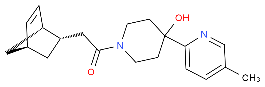 1-[(1S*,2S*,4S*)-bicyclo[2.2.1]hept-5-en-2-ylacetyl]-4-(5-methylpyridin-2-yl)piperidin-4-ol_分子结构_CAS_)
