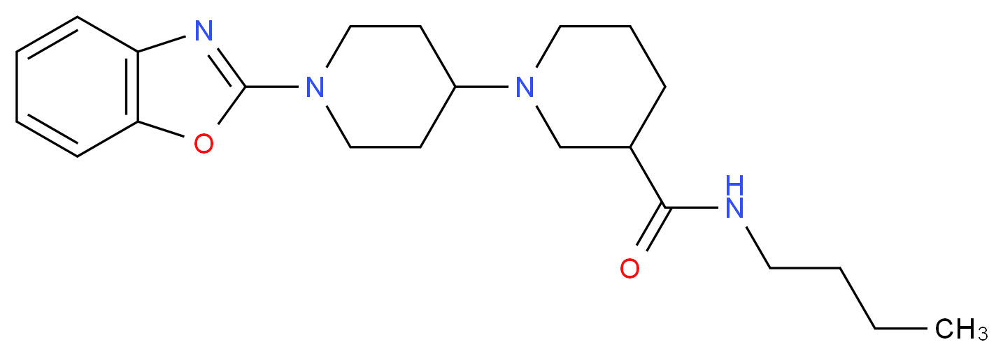 1'-(1,3-benzoxazol-2-yl)-N-butyl-1,4'-bipiperidine-3-carboxamide_分子结构_CAS_)