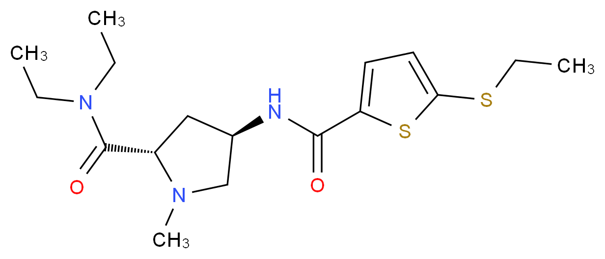 (4R)-N,N-diethyl-4-({[5-(ethylthio)-2-thienyl]carbonyl}amino)-1-methyl-L-prolinamide_分子结构_CAS_)