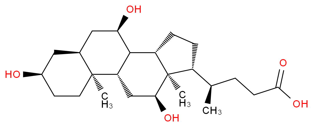 (R)-4-((3R,5S,7R,8R,9S,10S,12S,13R,14S,17R)-3,7,12-trihydroxy-10,13-dimethylhexadecahydro-1H-cyclopenta[a]phenanthren-17-yl)pentanoic acid_分子结构_CAS_)