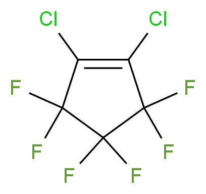 1,2-dichloro-3,3,4,4,5,5-hexafluorocyclopent-1-ene_分子结构_CAS_706-79-6