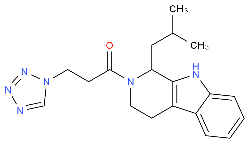 1-isobutyl-2-[3-(1H-tetrazol-1-yl)propanoyl]-2,3,4,9-tetrahydro-1H-beta-carboline_分子结构_CAS_)