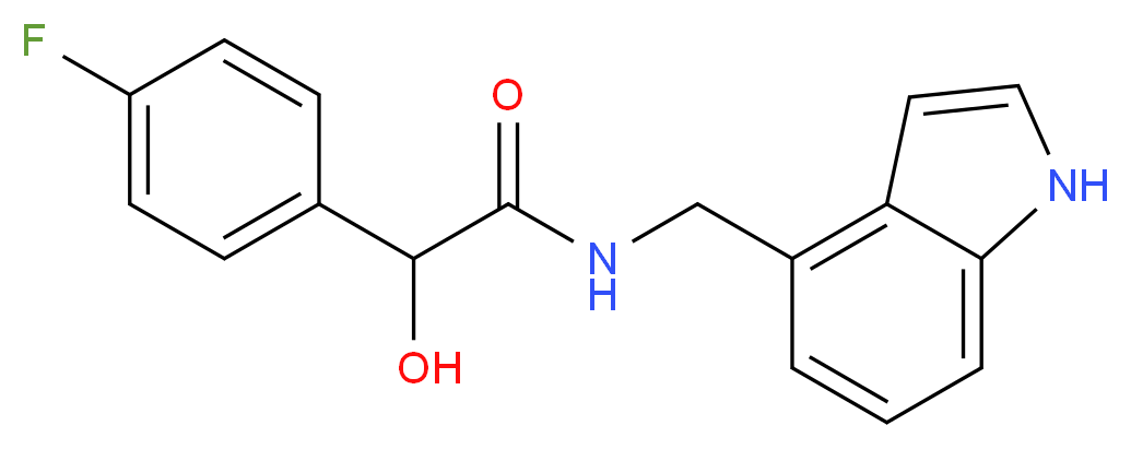 2-(4-fluorophenyl)-2-hydroxy-N-(1H-indol-4-ylmethyl)acetamide_分子结构_CAS_)
