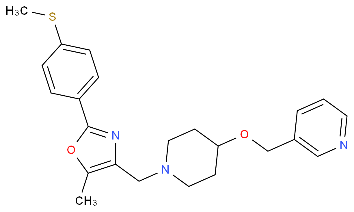 3-({[1-({5-methyl-2-[4-(methylthio)phenyl]-1,3-oxazol-4-yl}methyl)-4-piperidinyl]oxy}methyl)pyridine_分子结构_CAS_)
