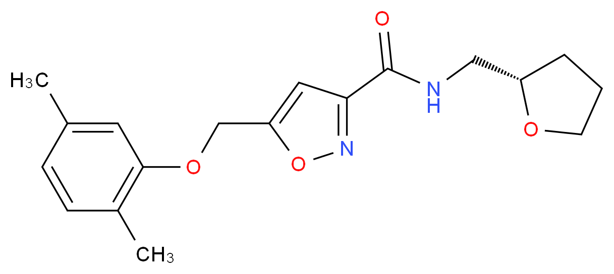 5-[(2,5-dimethylphenoxy)methyl]-N-[(2S)-tetrahydrofuran-2-ylmethyl]isoxazole-3-carboxamide_分子结构_CAS_)