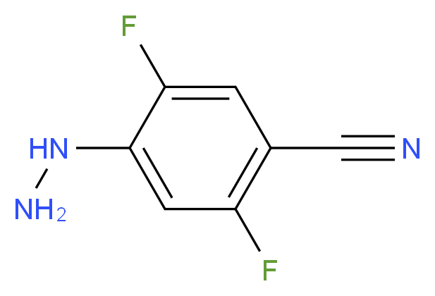 2,5-difluoro-4-hydrazinylbenzonitrile_分子结构_CAS_129946-63-0