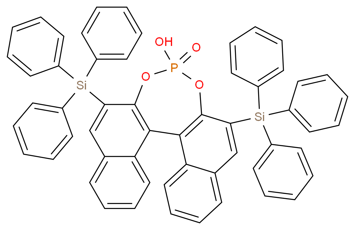 (S)-3,3′-双(三苯甲硅烷基)-1,1′-联萘-2,2′-二酚磷酸酯_分子结构_CAS_929097-92-7)
