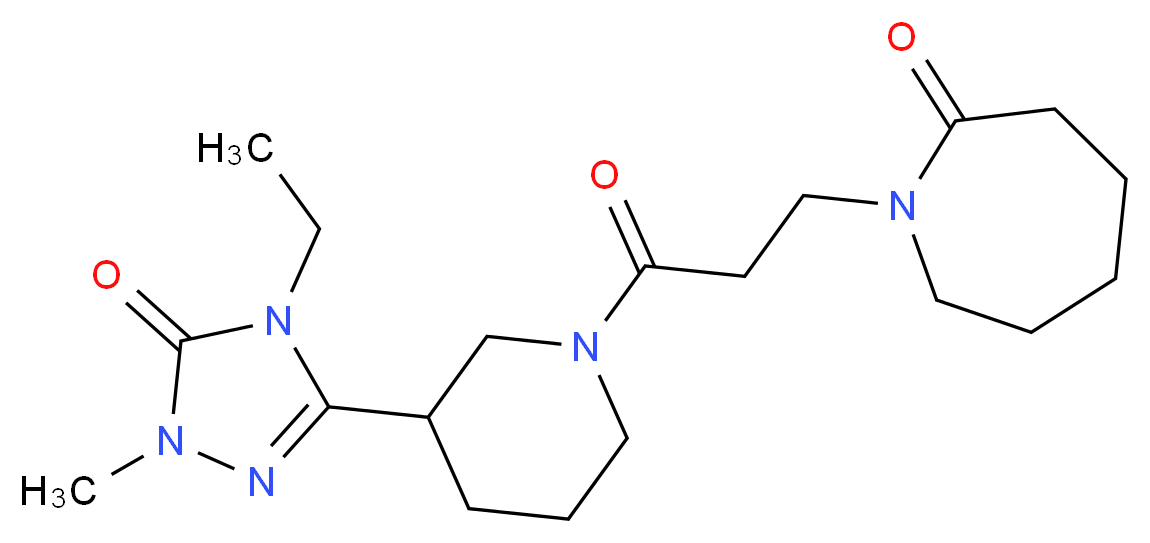 1-{3-[3-(4-ethyl-1-methyl-5-oxo-4,5-dihydro-1H-1,2,4-triazol-3-yl)piperidin-1-yl]-3-oxopropyl}azepan-2-one_分子结构_CAS_)