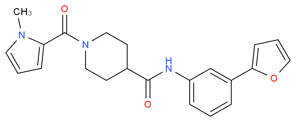 N-[3-(2-furyl)phenyl]-1-[(1-methyl-1H-pyrrol-2-yl)carbonyl]piperidine-4-carboxamide_分子结构_CAS_)