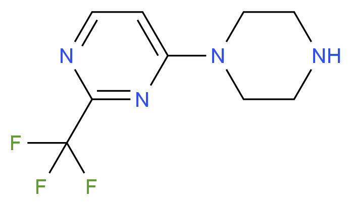 4-PIPERAZIN-1-YL-2-(TRIFLUOROMETHYL)PYRIMIDINE_分子结构_CAS_503146-12-1)