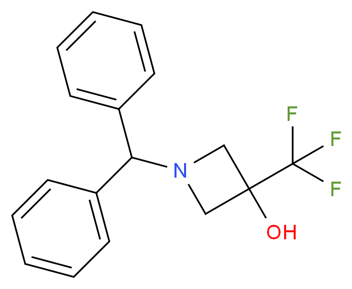 1-(diphenylmethyl)-3-(trifluoromethyl)azetidin-3-ol_分子结构_CAS_848192-92-7