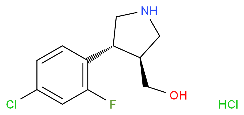[(3S,4R)-4-(4-Chloro-2-fluorophenyl)pyrrolidin-3-yl]methanol hydrochloride_分子结构_CAS_)