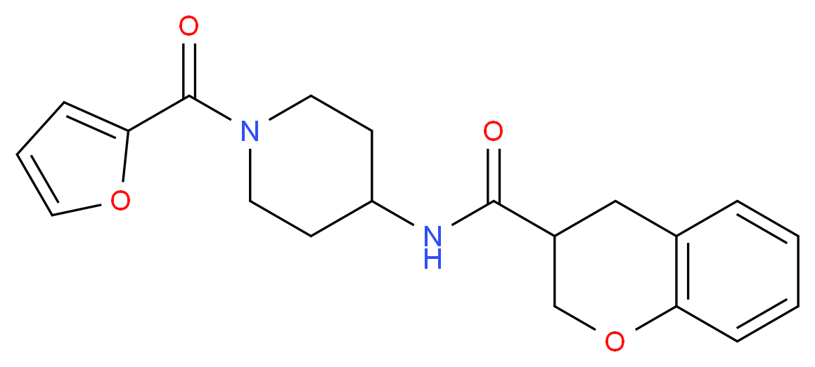 N-[1-(2-furoyl)piperidin-4-yl]chromane-3-carboxamide_分子结构_CAS_)