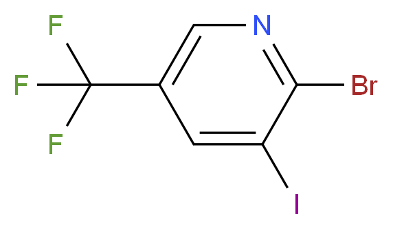 2-Bromo-3-iodo-5-(trifluoromethyl)pyridine_分子结构_CAS_1214323-90-6)