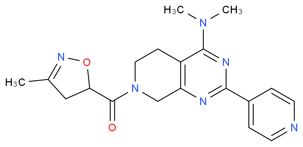 N,N-dimethyl-7-[(3-methyl-4,5-dihydro-5-isoxazolyl)carbonyl]-2-(4-pyridinyl)-5,6,7,8-tetrahydropyrido[3,4-d]pyrimidin-4-amine_分子结构_CAS_)