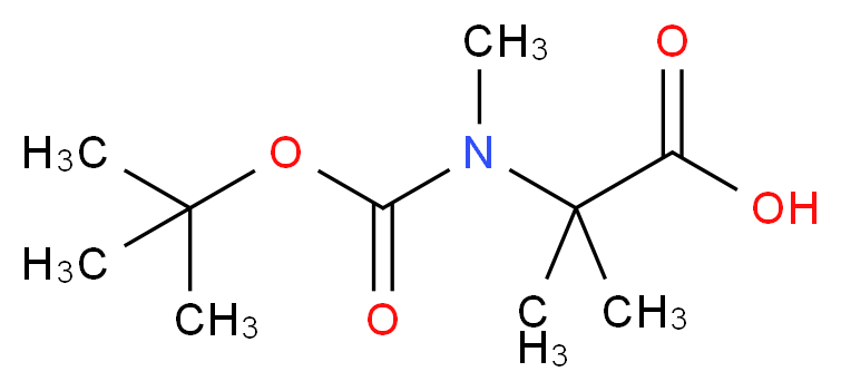 2-{[(tert-butoxy)carbonyl](methyl)amino}-2-methylpropanoic acid_分子结构_CAS_146000-39-7