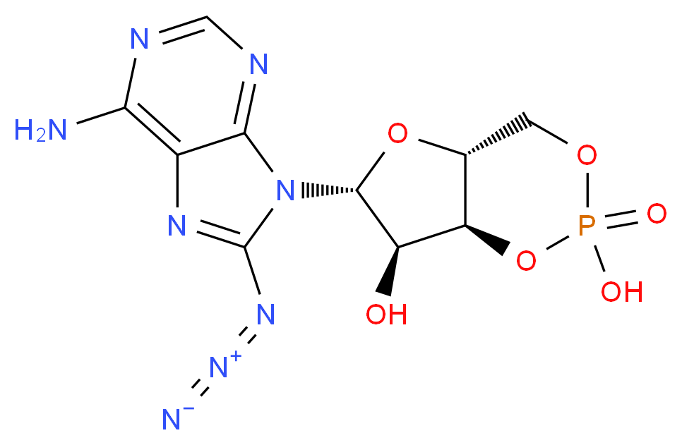 8-AZIDOADENOSINE-3',5'-cyclic-MONOPHOSPHATE FREE ACID_分子结构_CAS_31966-52-6)