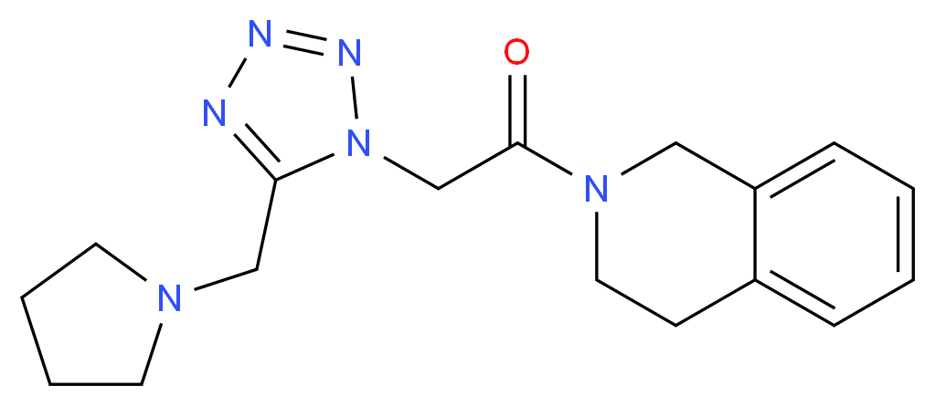 2-{[5-(1-pyrrolidinylmethyl)-1H-tetrazol-1-yl]acetyl}-1,2,3,4-tetrahydroisoquinoline_分子结构_CAS_)