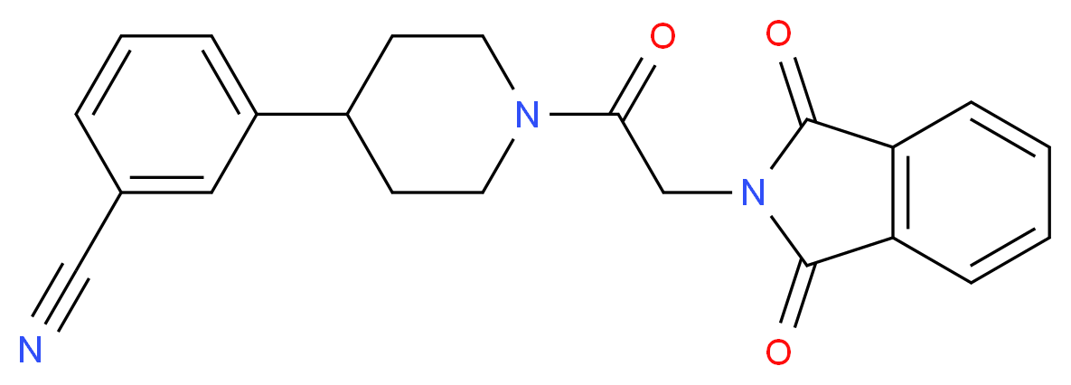 3-{1-[(1,3-dioxo-1,3-dihydro-2H-isoindol-2-yl)acetyl]-4-piperidinyl}benzonitrile_分子结构_CAS_)