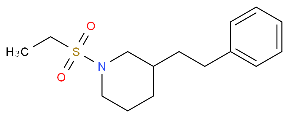 1-(ethylsulfonyl)-3-(2-phenylethyl)piperidine_分子结构_CAS_)