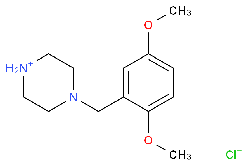 4-[(2,5-dimethoxyphenyl)methyl]piperazin-1-ium chloride_分子结构_CAS_374897-99-1