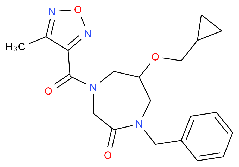 1-benzyl-6-(cyclopropylmethoxy)-4-[(4-methyl-1,2,5-oxadiazol-3-yl)carbonyl]-1,4-diazepan-2-one_分子结构_CAS_)