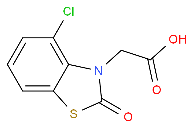 2-(4-chloro-2-oxo-2,3-dihydro-1,3-benzothiazol-3-yl)acetic acid_分子结构_CAS_3813-05-6