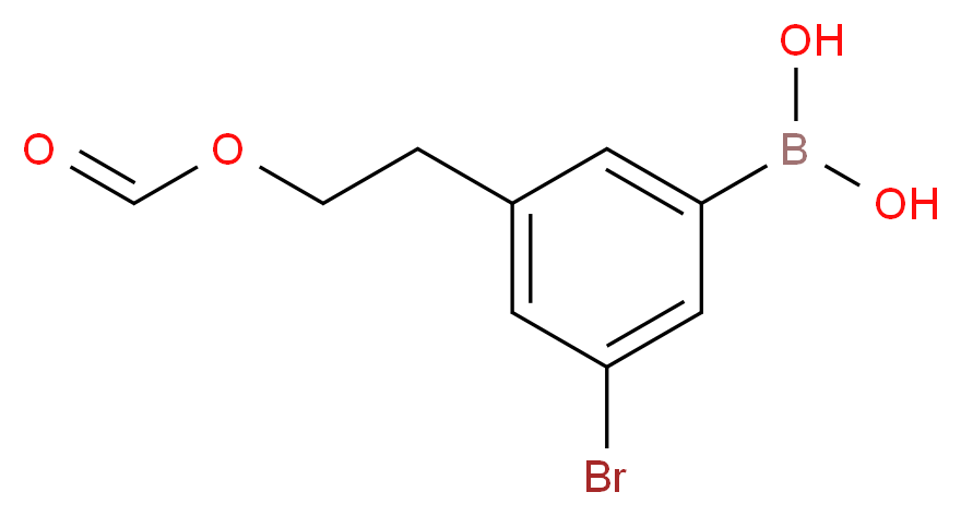 {3-bromo-5-[2-(formyloxy)ethyl]phenyl}boronic acid_分子结构_CAS_913835-88-8